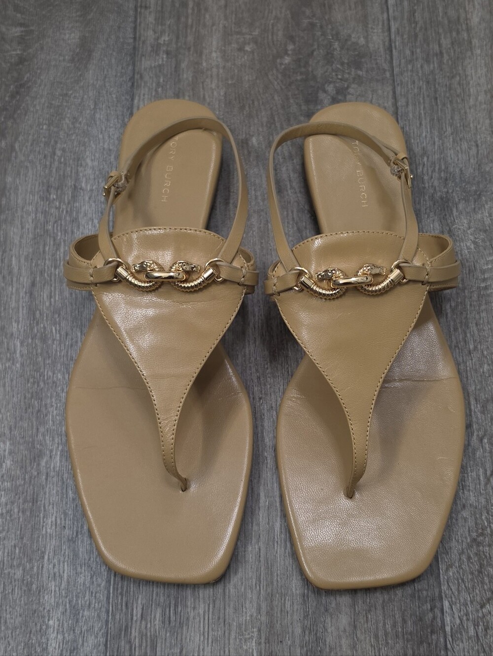 Tory Burch Jessa Embellished Leather Slingback Sandals-Size 9 - Picture 1 of 11